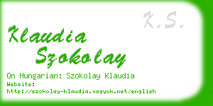 klaudia szokolay business card